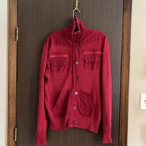 Guess long sleeved dark red sweater. Size Large.